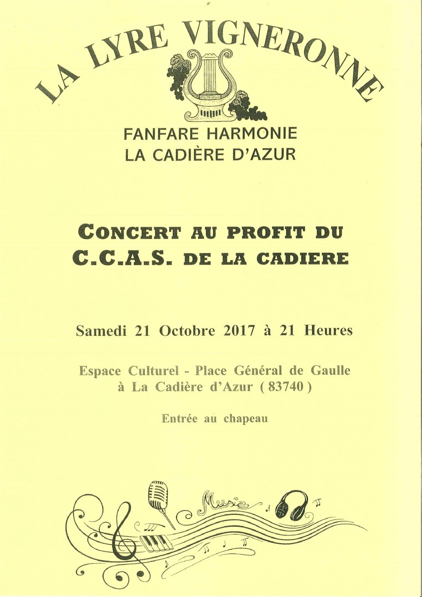 Concert de la Lyre vigneronne le 21/10 à 21h