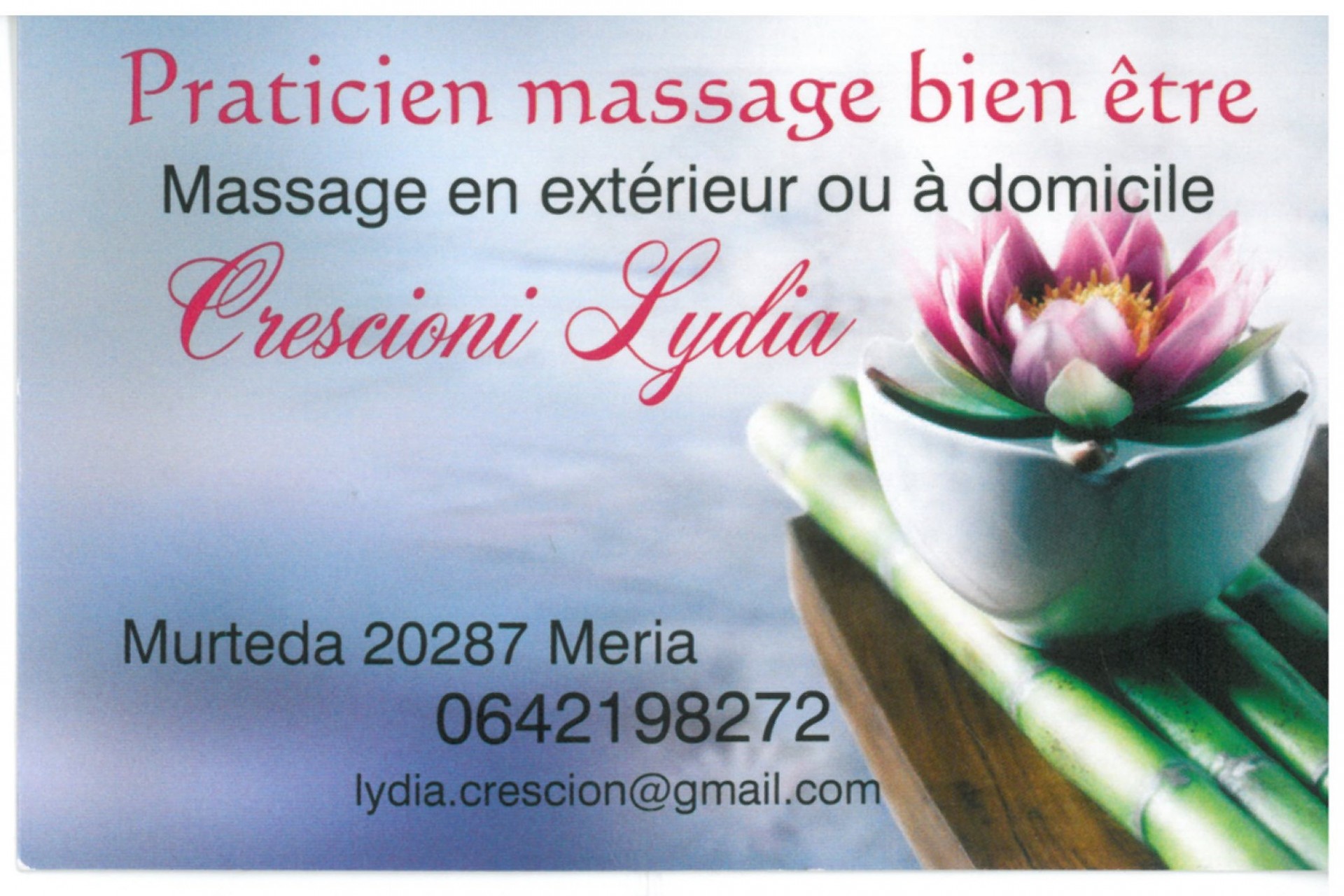 Lydia Crescioni - Praticien Massage Bien-être - Cap Corse Capicorsu