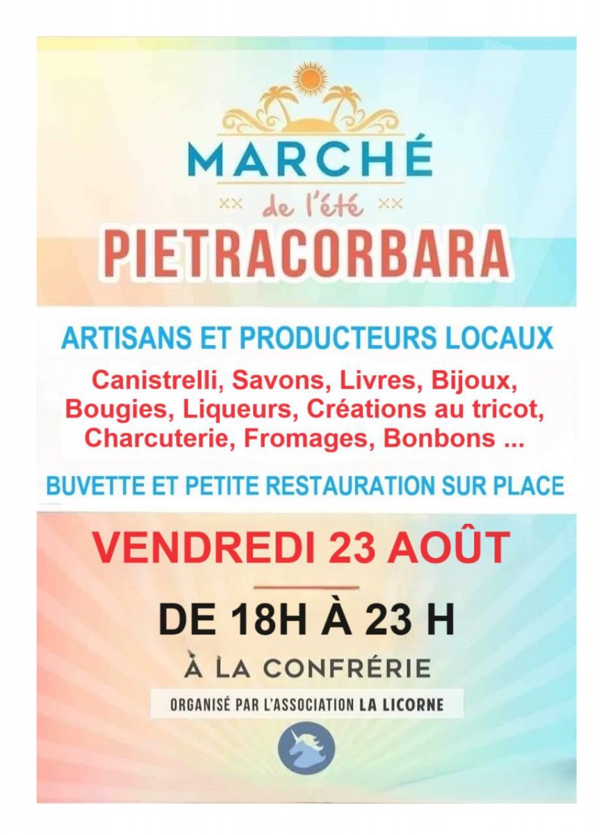 Marché nocturne : Artisans & Producteurs locaux de la Confrérie  -23  Août 2024 - Cap Corse Capicorsu