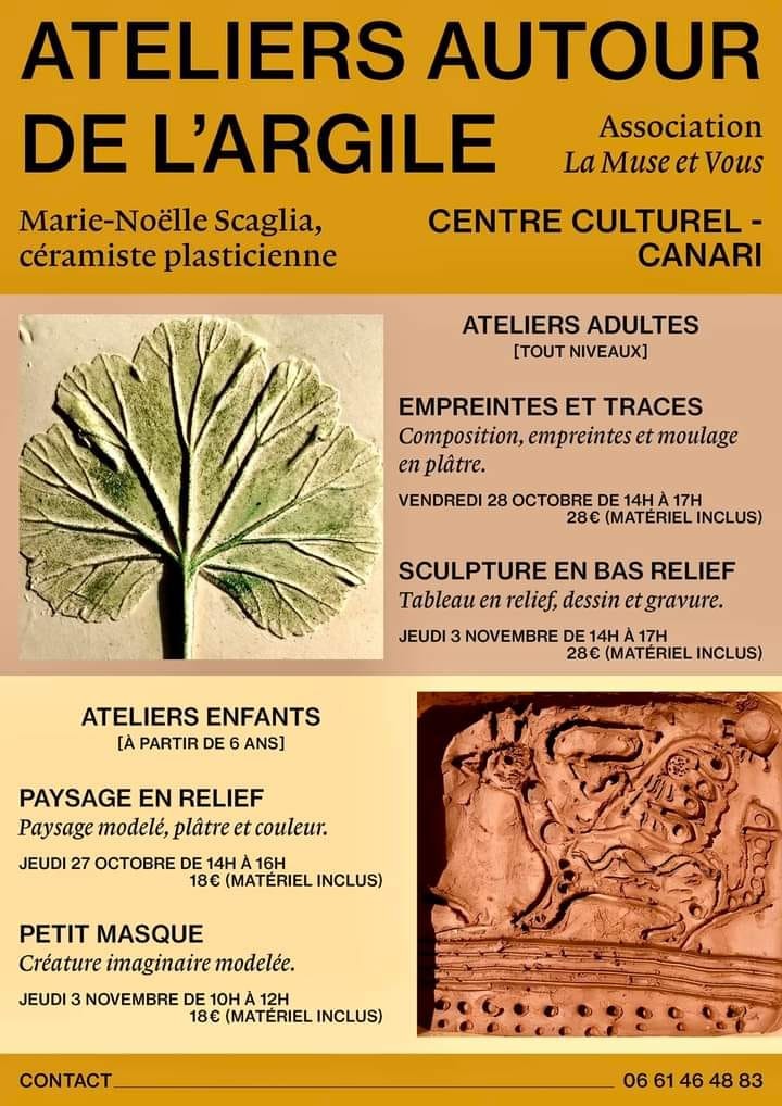 Ateliers autour de l\'argile 2022 - Centre Culturel - Cap Corse Capicorsu